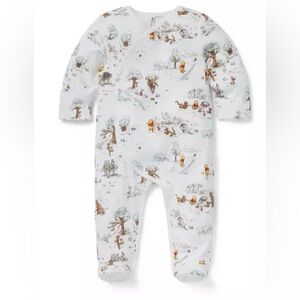 Janie and Jack White Printed Footie featuring Winnie the Pooh Toile